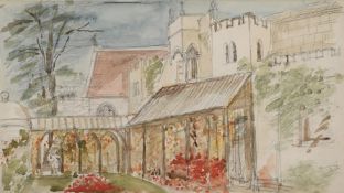 HRH PRINCESS LOUISE, DUCHESS OF ARGYLL (BRITISH 1848-1939), VIEW OF A CLOISTER