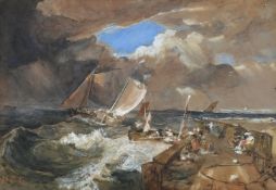 HERCULES BRABAZON BRABAZON (FRENCH 1821 - 1906), AN INTERPRETATION OF TURNER'S 'CALAIS PIER'
