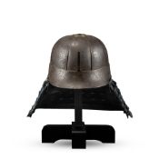 ‡ An eight-plate iron kabuto [helmet] and mempo [face mask], Momoyama period