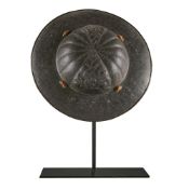 ‡ A iron Nanban style jingasa [war hat], Momoyama period