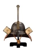 ‡ A Myochin suji-bachi [helmet with raised ridges], Muromachi period