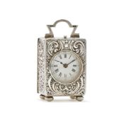 A VICTORIAN SILVER CASED TRAVELLING TIMEPIECE