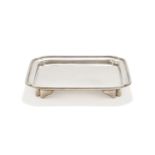A SILVER SHAPED SQUARE TRAY
