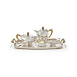 Y A SILVER FIVE PIECE TEA SET