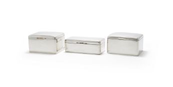 THREE SILVER MOUNTED TABLE BOXES
