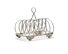 A GEORGE IV SILVER SIX DIVISION TOAST RACK