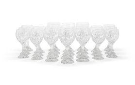 BACCARAT, 'MASSENA' PATTERN, A CRYSTAL GLASS PART TABLE SERVICE