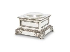 A WILLIAM IV SILVER SQUARE BOX
