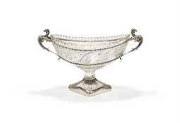 A FRENCH SILVER MOUNTED AND GLASS BOWL