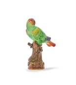 A MEISSEN MODEL OF A GREEN PARAKEET