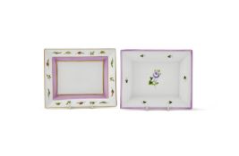 HEREND, TWO RECTANGULAR CERAMIC POCHES VIDES