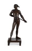 ALFRED PIERRE RICHARD (1844-1884), A LARGE BRONZE FIGURE 'THE HARLEQUIN', LATE 19TH CENTURY