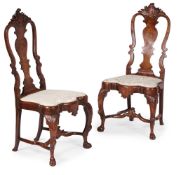 A PAIR OF DUTCH BURR AND FIGURED WALNUT CHAIRS, CIRCA 1730