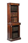 Y A GEORGE IV ROSEWOOD AND GILT METAL MOUNTED OPEN BOOKCASE, CIRCA 1825