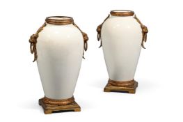 A PAIR OF GILT BRONZE MOUNTED STONEWARE VASES, BY BOCH FRÈRES, EARLY 20TH CENTURY