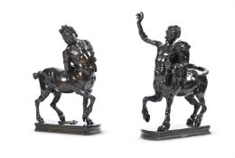 AFTER THE ANTIQUE, A PAIR OF ITALIAN BRONZE FIGURES OF THE FURIETTI CENTAURS