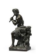 AFTER ANTOINE COYSEVOX, A FRENCH BRONZE GROUP 'FAUNE ET SATYRE', LATE 19TH CENTURY