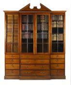 A GEORGE III MAHOGANY BREAKFRONT LIBRARY BOOKCASE, CIRCA 1780