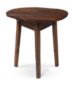 AN OAK AND ELM CRICKET TABLE, LATE 18TH OR EARLY 19TH CENTURY