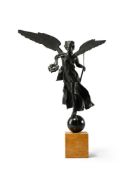 AFTER THE ANTIQUE, AN ITALIAN BRONZE FIGURE OF NIKE OR WINGED VICTORY, LATE 19TH CENTURY