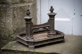 A LATE VICTORIAN CAST IRON 'GOTHIC' COLUMN BOOT SCRAPE, LATE 19TH CENTURY