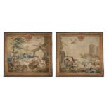 A PAIR OF LOUIS XV BEAUVAIS 'FABLES DE LA FONTAINE' TAPESTRIES, CIRCA 1740