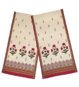 A PAIR OF INDIAN BLOCK PRINTED AND HAND PAINTED PANELS, BY BRIGITTE SINGH, LATE 20TH CENTURY