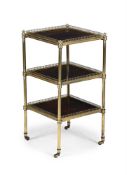 Y A REGENCY ROSEWOOD AND GILT BRASS THREE-TIER ETAGERE, CIRCA 1820
