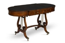 Y A REGENCY ROSEWOOD AND BRASS MOUNTED LIBRARY TABLE, ATTRIBUTED TO GILLOWS, CIRCA 1815
