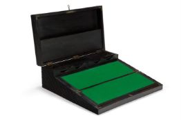 Y AN EBONY FOLDING WRITING SLOPE, INDIAN, MID 19TH CENTURY