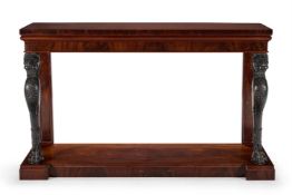 A MAHOGANY AND BRONZE MOUNTED SIDE TABLE IN REGENCY STYLE, LATE 20TH CENTURY