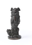 A FRENCH ANIMALIER BRONZE OF A BEGGING DOG, LATE 19TH CENTURY