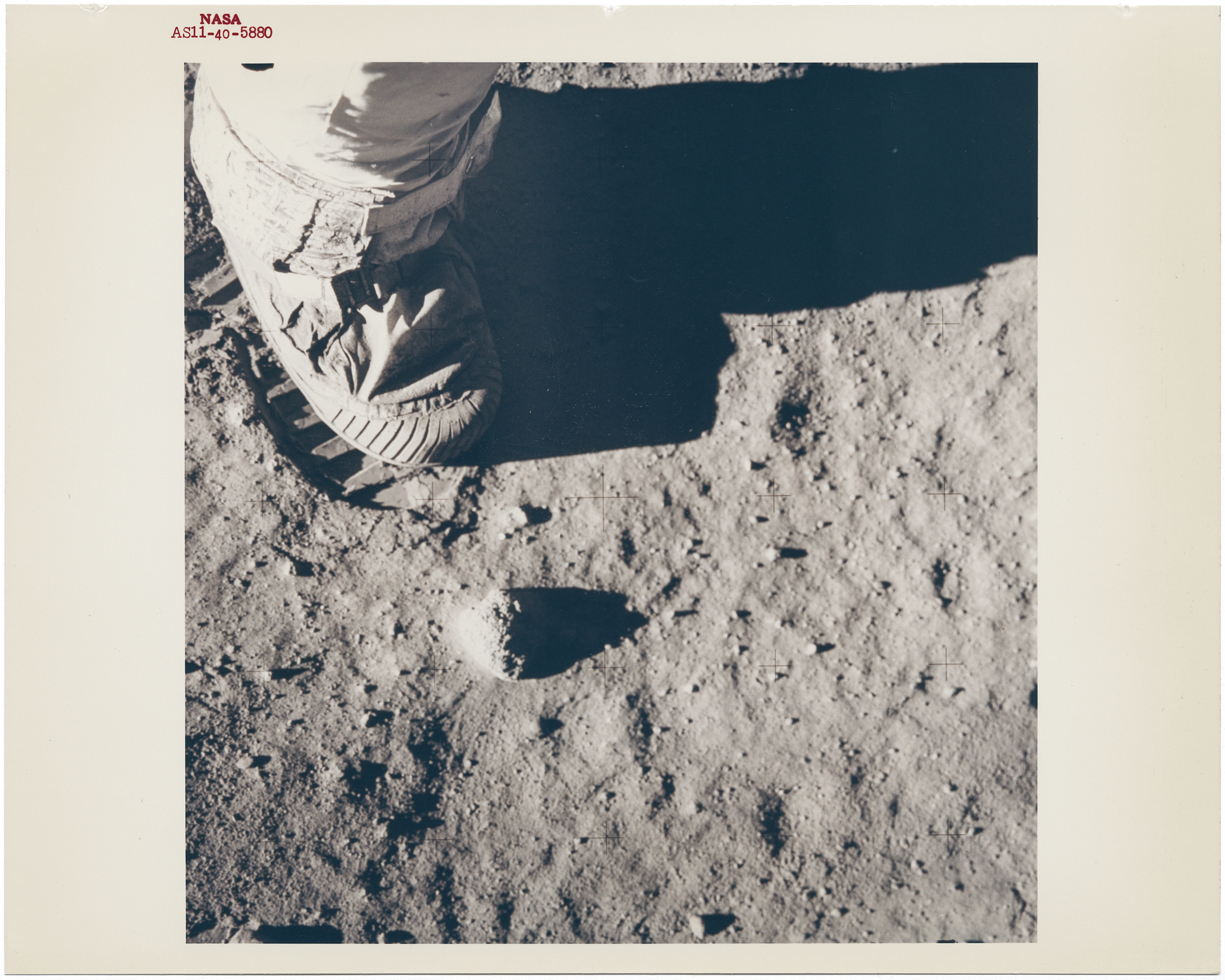 [Apollo 11] "ONE GIANT LEAP FOR MANKIND": THE ASTRONAUT BOOTPRINT ON THE MOON