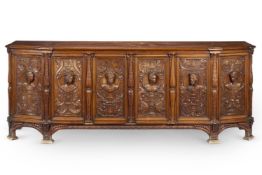 AN ITALIAN RENAISSANCE REVIVAL WALNUT CREDENZA, CIRCA 1900