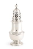 A GEORGE II SILVER SUGAR CASTER