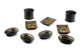 A GROUP OF PAPIER MACHE OBJECTS, EARLY 19TH CENTURY