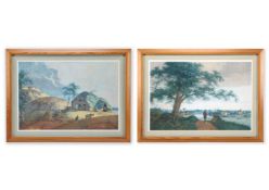 DUTCH SCHOOL (MID 18TH CENTURY), A GENTLEMAN BESIDE A TREE IN AN EXTENSIVE RIVER LANDSCAPE