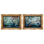 A PAIR OF CHINESE EXPORT REVERSE GLASS PAINTINGS, 19TH/20TH CENTURY
