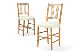 A PAIR OF REGENCY SIMULATED BAMBOO SIDE CHAIRS, EARLY 19TH CENTURY