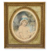 JOHN DOWNMAN, A.R.A. (BRITISH 1750-1824), PORTRAIT OF A YOUNG GIRL WITH A DOLL