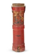 A PAINTED CANVAS CARTRIDGE CARRIER, 19TH CENTURY
