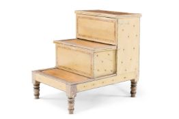 A SET OF REGENCY SIMULATED BAMBOO BED STEPS, EARLY 19TH CENTURY