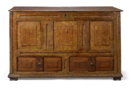 A OAK CHEST, DATED 1711
