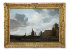 SALOMON VAN RUYSDAEL (DUTCH 1628-1682), A RIVER VIEW WITH A BASTION