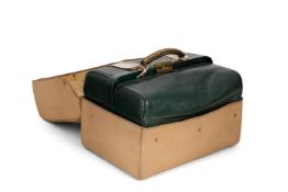 A VICTORIAN GREEN LEATHER TRAVEL VANITY CASE, CIRCA 1890