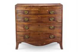 A GEORGE III MAHOGANY BOWFRONT CHEST, LATE 18TH CENTURY