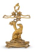 A VICTORIAN CAST IRON DOG STICK STAND, LATE 19TH CENTURY