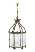 A LATE GEORGE IV GILT METAL HALL LANTERN, CIRCA 1830-1850