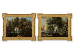 GIOVANNI BATTISTA CIMAROLI (ITALIAN C.1687-1753), A DROVER WITH CATTLE IN A WOODED LANDSCAPE