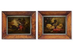 ENGLISH SCHOOL (19TH CENTURY), A PAIR OF STILL LIFES OF BIRDS AND FRUIT